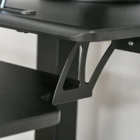 Vinsetto Escritorio de Pie Ajustable en Altura Mesa para Ordenador Portátil Móvil con 4 Ruedas Bandeja para Teclado Estación de Trabajo 65x64x75-115 cm Negro(m-9)