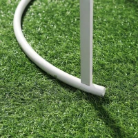 Outsunny Tavolini da Salotto, Set 2 Pezzi con Piano Effetto Marmo in Metallo, Bianco(m-8)