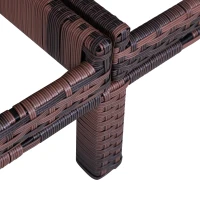 Outsunny ligbank voor buiten dubbele ligstoel relax ligstoel voor 2 personen 5 standen metaal PE-rotan blauw(m-9)