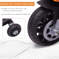 HOMCOM kinderen politie elektrische motorfiets politiemotorfiets elektrische auto kinderwagen voor 18 tot 36 maanden met 2 koplampen politie lichten elektrische quad oranje + zwart 69 x 39 x 43 cm(m-6)