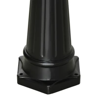 Outsunny Solar Gartenlaterne 2,5 m Gartenleuchte Wegleuchte mit 19 LED 10-500 Lumen 3000K Aluminium gehärtetes Glas Schwarz 22 x 72 x 248 cm(m-8)