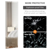 HOMCOM Full Length Mirror, 120x35cm Wall Mirror, Rectangle Dressing Mirror, Long Mirror for Bedroom, Living Room, White(m-5)