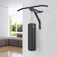 Cuier pentru sac de box HOMCOM Agatator cu montare pe perete Antrenament Kick Boxing MMA cadru acasa Fitness Antrenament Bara de tractiuni(m-2)