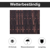 Outsunny Polyrattan Doppelliege Sonnenliege Gartenliege für 2 Personen Relaxliege Luxus Lounge 5-stufige Rückenlehne Metall PE Rattan Blau+Weiß 196 x 120 x 28 cm(m-6)