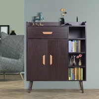 HOMCOM Sideboard, Side Cabinet, Floor Cupboard with Storage Drawer for Hallway, Kitchen, Bedroom, Living Room, Walnut(m-10)