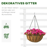 Outsunny Pflanzkasten mit Rankgitter Rollen Blumenkasten Rankkasten Rosenbogen mit Rankhilfe für Kletterpflanzen Garten Holz Weiß 76 x 30 x 155 cm(m-5)