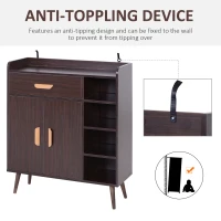 HOMCOM Sideboard, Side Cabinet, Floor Cupboard with Storage Drawer for Hallway, Kitchen, Bedroom, Living Room, Walnut(m-5)