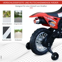 HOMCOM Elektro-Motorrad Kindermotorrad Elektrofahrzeug 3 bis 6 Jahre 3–6 km/h MP3 Musik LED-Licht Sound Metall + Kunststoff Rot 109 x 52,2 x 70,5 cm(m-5)