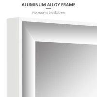 HOMCOM Full Length Mirror, 120x35cm Wall Mirror, Rectangle Dressing Mirror, Long Mirror for Bedroom, Living Room, White(m-6)