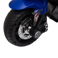 HOMCOM Motocicleta Elétrica Infantil com 3 Rodas para Crianças acima de 3 anos Triciclo com Pedal de Bateria 6V com Luzes Música Pneus Largos 86x42x52cm Azul(m-10)