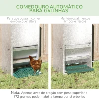 PawHut Comedouro para Aves de 24L de Capacidade Comedouro para Galinhas com Abertura Automática com Pedal 33,5x38,5x66cm Prata(m-5)
