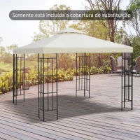 Outsunny Toldo de Substituição 3x3m para Pérgolas Toldo de Substituição de Pérgolas de Jardim Creme(m-10)