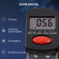 HOMCOM Máquina de Remo Hidráulico Dobrável com 4 Níveis de Resistência Ecrã Digital e Pedal Antiderrapante para Fitness em Casa Aço 129x70x70cm Preto e Prata(m-5)