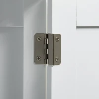 PawHut Casa para Gatos de Madeira Móvel para Caixa de Areia para Gatos 2 em 1 com Armário de Armazenamento Bancada Ampla Porta com Orifício de Entrada 51,5x48,2x51cm Branco(m-7)