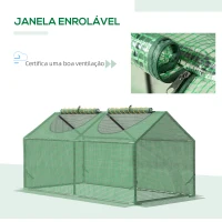 Outsunny Estufa 119x60x60cm Estufa de Jardim com 2 Janelas Enroláveis para Cultivo de Plantas Verduras Flores Verde Translúcido(m-5)