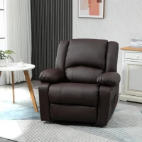 HOMCOM Poltrona Relax Reclinabile con Maniglia e Tasche Laterali, 100x89x100cm, Marrone(m-10)