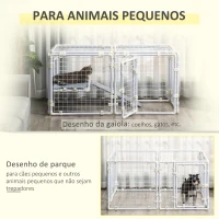 PawHut Recinto Modular para Animais de Estimação Recinto para Coelhos com 9 Painéis de 68x68,2x2,5cm Trava e Escada para Cobaias Desenho DIY Branco(m-5)