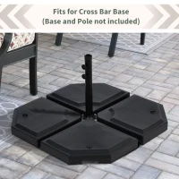 Outsunny Baza pentru Umbrela de Gradina cu Baza in forma de Cruce Set 4 Tigle(m-5)