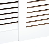 HOMCOM MDF Extendable Radiator Cover Cabinet Shelving Home Office Slatted Design White 139-208.5L x 20.5W x 82.5H cm(m-7)
