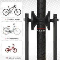 HOMCOM Râtelier vélo range vélo pliable métal noir dim. 39L x 35l x 45,5H cm(m-5)