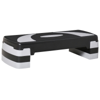 HOMCOM Step para Exercício Aeróbico Plataforma Step com Altura Ajustável em 3 Níveis com Carga Máxima 150kg para Exercício em Academia Casa 80x31x10-20cm Preto e Branco
