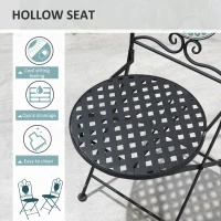 Outsunny Set de Gradina cu Mozaic de 3 Piese, din Metal, Verde(m-6)