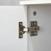 HOMCOM Modern Storage Cabinet Home Organisation Aluminium Handles 2 Cabinet 2 Drawer w/ 6 Feet White(m-8)