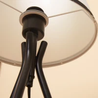 HOMCOM Lámpara de Mesa con Trípode de Metal Lámpara de Escritorio con Pantalla de Tela y Casquillo E27 Máx. 40W Estilo Moderno para Dormitorio Salón Ø25x50 cm Blanco y Negro(m-9)