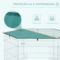 PawHut Parque para Animais de Estimação com 6 Painéis 59x60cm Dobrável Cerca para Animais de Estimação com Porta com Trava e Toldo Superior para Jardim Pátio Exterior Prata(m-6)