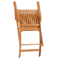 Outsunny Conjunto de Jardim Refeição Dobrável com 5 Peças 1 Mesa 120x70x72 cm e 4 Cadeiras 60x55x91 cm para Varanda Exterior Madeira(m-7)