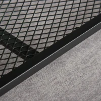 HOMCOM Coffee Table for Living Room, Industrial Centre Table with Mesh Shelf and Steel Frame, 2-tier Low Coffee Table, Rustic Brown(m-10)