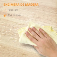 HOMCOM Carro de Cocina Carrito Auxiliar con Ruedas Tablero de Madera 3 Cajones 2 Estantes Abiertos y Bandeja Extraíble para Comedor Salón 67x37x85,5 cm Blanco(m-6)