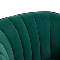 HOMCOM Velvet-Feel Tub Armchair, with Gold Tone Legs - Green(m-9)