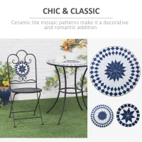 Outsunny Set de Gradina 3 Piese cu 2 Scaune Pliante si 1 Masuta de Gradina, din Metal si Piatra(m-4)
