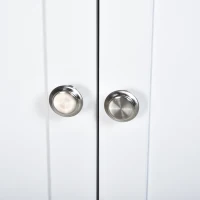 PawHut Katzenschrank Katzentoilette Katzenklo Katzenhaus Katzenbett mit magnetischen Türen verstellbaren Trennwände MDF Kurzplüsch Weiß+Grau 95,3 x 54 x 63 cm(m-8)