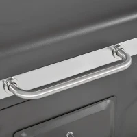 Outsunny Barbecue a Carvão com Rodas Prateleira Lateral e Termômetro para Jardim Campismo Exterior 115x56x108cm Cinza(m-9)