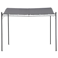 Outsunny 3x3m Freestanding Metal Wall Awning Canopy Grey(m-11)