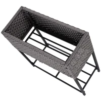 Outsunny Suporte para Vasos de Plantas Exterior para Horta Vertical Mesa de Cultivo Retangular sem Fundo com Prateleira e Pés Elevados para Terraço Pátio 70x30x72cm Cinza(m-7)