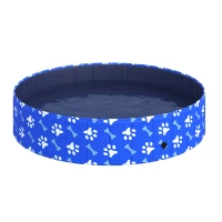 PawHut Piscina pentru Câini cu greutatea peste 65kg din Plastic pentru Grădină Φ140x30cm(m-9)