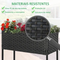 Outsunny Suporte para Vasos de Plantas Exterior para Horta Vertical Mesa de Cultivo Retangular sem Fundo com Prateleira e Pés Elevados para Terraço Pátio 70x30x72cm Cinza(m-5)
