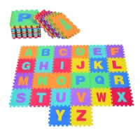 HOMCOM Covoras Puzzle pentru Joc Set 26 Bucati 31x31cm, colorat(m-1)