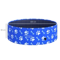 PawHut Piscina pentru caini de talie mica, Plastic/PVC, 100x30 cm, Albastru(m-3)