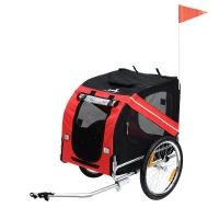 Pawhut Bicycle Pet Trailer in Steel Frame-Red/Black(m-1)