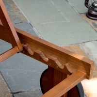 Outsunny Sezlong din Lemn de Salcam cu Roti si Spatar Reglabil, Alb(m-11)