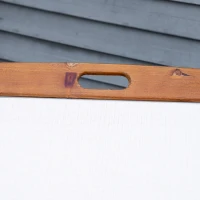 Outsunny Sezlong din Lemn de Salcam cu Roti si Spatar Reglabil, Alb(m-10)