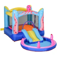 Outsunny Bounce Castle Inflatable Trampoline Slide Pool Octopus Design 3.8 x 2 x 1.8m(m-13)