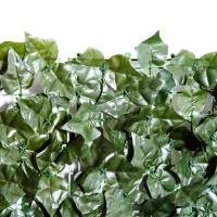 Outsunny Artificial Leaf Hedge Screen Privacy Fence Panel for Garden Outdoor Indoor Decor 3 x 1.5M Dark Green(m-12)