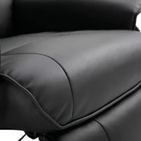 HOMCOM Faux Leather Reclining Armchair, with Footrest - Black(m-9)