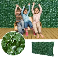 Outsunny Artificial Leaf Hedge Screen Privacy Fence Panel for Garden Outdoor Indoor Decor 3 x 1.5M Dark Green(m-7)