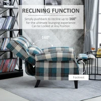 HOMCOM Single Armchair Sofa Push Back Recliner Living Room Furniture Cushion Padded Seat w/Armrest(m-5)
